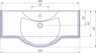 Мебельная раковина Kirovit Классик 105 см белый